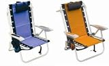 Deluxe Aluminum Backpack Chair Plastic Arms Navy Sky