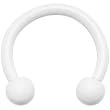 16 Gauge White Horseshoe Circular Barbell 5/16"