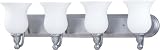Nuvo Lighting 60/2571 Glenwood 4-Light Vanity with Satin White Glass, Brushed Nickel