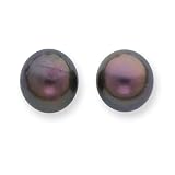 14k 8-8«mm Black Salt Stud Earrings