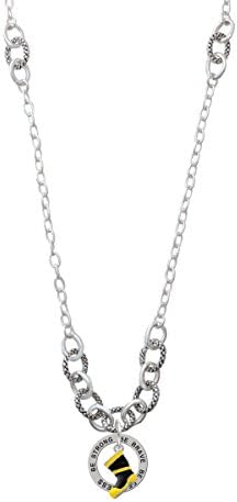 Black and Yellow Firefighter Boot Be Strong Brave Fearless Affirmation - Diana Long Necklace
