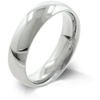 5mm High Polished Stainless Steel Wedding Band - Size: 5-14