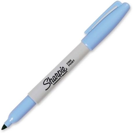 Sanford Ink Corporation Permanent Marker, Fine Point, Sky Blue - Sanford Ink Corporation Permanent Marker, Fine Point, Sky Blueoriginal Sharpie Pen-Style Permanent Marker Marks On Most Hard-To-Mark S
