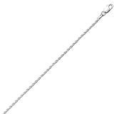 Sterling Silver Diamond Cut Rope Chain 040 (2mm) 24