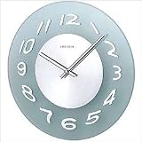 Modern Glass Round wall clock w/illusory warped numbers - 11.41x11.41x1.574