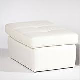 Cocktail Ottoman adjusts to Occasional Chair by Chintaly Imports - White (S ....