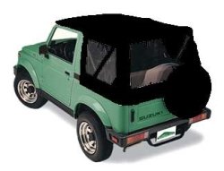 Pavement Ends The Replay Jeep Soft Top - Color: Black Denim / Clear Windows / Doors: None / Fits: 85-95 Suzuki Samurai