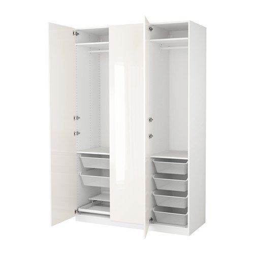 Ikea Wardrobe, white, Fardal high-gloss/white 6386.82311.1010