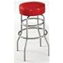 Home Styles Furniture Soda Shoppe Backless Swivel Bar Stool in Red Vynil