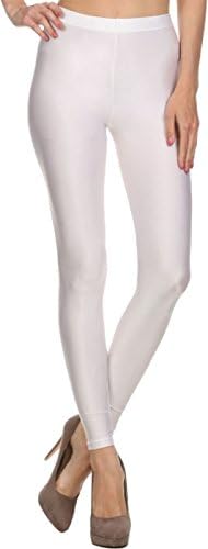 Gardinesca Adult Sized Nylon Spandex Shiny Dance Leggings/ Tights in White