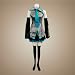 Anime japonais Vocaloid Hatsune Miku Cosplay Costume, taille, L: 164-169CM,50-55 kg