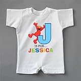 Personalized Elmo Initial Alphabet T-romper