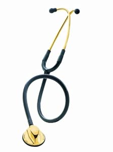 3M Littmann Master Classic II Stethoscope, 24 Karat Gold Plated Chestpiece, Black Tube, 27 inch, 2142G