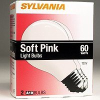 Soft Pink Incandescent Bulb, 60 Watt by Sylvania