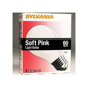 Soft Pink Incandescent Bulb, 60 Watt