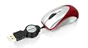 IOGear USB Optical Mini Mouse with Retractable Cable, 800 dpi GME222A (Red and Silver)