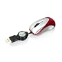 IOGear USB Optical Mini Mouse with Retractable Cable, 800 dpi GME222A (Red and Silver)