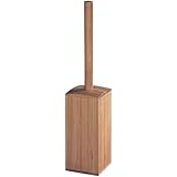 InterDesign Formbu Square Toilet Bowl Brush and Holder for Bathroom Storage - Natural Bamboo