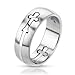 STR-0145 7mm Stainless Steel Dome Cut Out Cross Band Ring