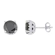 Sterling Silver Black CZ Filigree Post Earrings