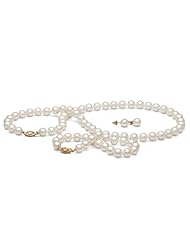 AAA Quality, 7.5-8.0 mm, White Freshwater Pearl Set