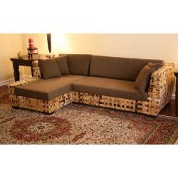 San Pedro Natural Rattan Wicker Sectional (Honey) (35H x 85W x 34D) by TOPGRILL IMPORTS LLC