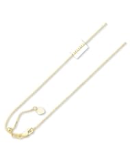 14k Yellow Gold Adjustable Box Chain Necklace 0.70mm 16-22"