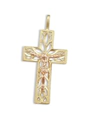 Cross Pendant 14k Yellow and Rose Gold Crucifix Charm