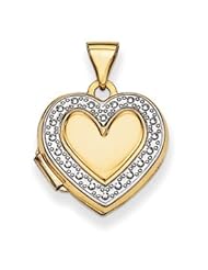 Genuine IceCarats Designer Jewelry Gift 14K With Rhodium Accent Heart Locket