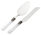 Rosanna Pearl White Napoleon 2-Piece Bridal Cake Serving Set