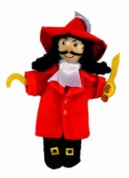 Childrens Toyshop  Toys : Captain Hook Wooden Head Finger Puppet