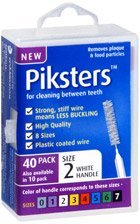 PIKSTERS - for cleaning between teeth-Size 2 (WHITE)- 40Pk