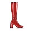 GOGO 3 Inch Womens Sexy Knee High Boots Stretch GOGO Boot With Block Heel Theatre Costumes Red Size: 5