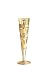 Champagne Glass, Champus, Hearts, Designer Gold and Silver Champagne Flute w/ Napkin in Gift Box