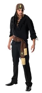 Rubie's Costume Heroes And Hombres Adult Swashbuckler Pirate Shirt And Eye Patch, Black, Standard Costume