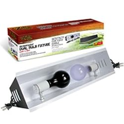 Zilla Incandescent Dual Bulb Fixture for Reptile Light & Heat (Black, 20 Inch)