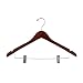 Women's Hardwood Coordinate Hanger with Notches, Clips and Chrome Hardware, Dark Walnut Finish (Case of 100)