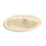 American Standard 0427.444.021 Cadet Round Countertop Sink with 4-Inch Faucet Holes, Bone