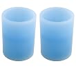 Flameless pillar candle 3 x 4 in Blue - set of 2