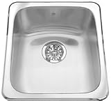 Kindred QS1816-8N Single Bowl Self-Rimming Stainless Steel Kitchen Sink 18-1/18 x 16-1/8 x 8