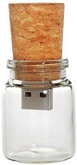 8 GB Glass Bottle with Cork USB Flash Pen Drive (Transparent)