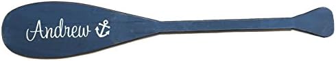 Personalized Name Paddle Oar Navy Blue Rustic Personalized Script Lettering With Anchor