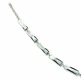 Sterling Silver White Ice .01ct Diamond and MOP (Mother of Pearl) Bracelet
