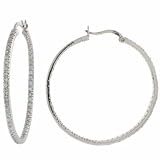 Sterling Silver Cubic Zirconia Hoop Earrings
