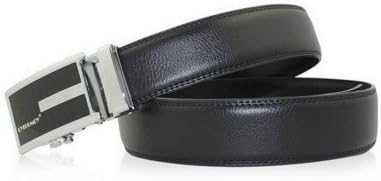 CAFA Men's Leather Reversible Automatic Buckle Belt Black Medium