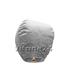 10 Stk HIMMELSLATERNE SKYBALLON  SKYLATERNE Weiss 110cm x70 cm + ein Herz
