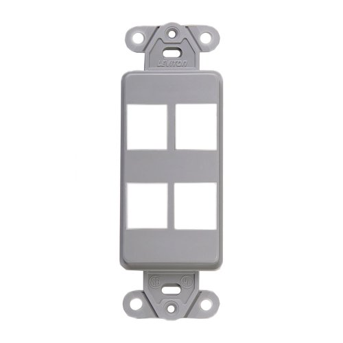 Leviton 41644-GY QuickPort Decora Insert, 4-Port, Grey