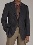 Andrew Fezza Black Twill 3-Button Sport Coat