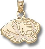Missouri Tigers Solid 10K Gold Tiger Head 7/16'' Pendant