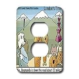 Londons Times Funny Dogs Cartoons - Dogmandu, Very Near Katmandu - Light Switch Covers - 2 plug outlet cover